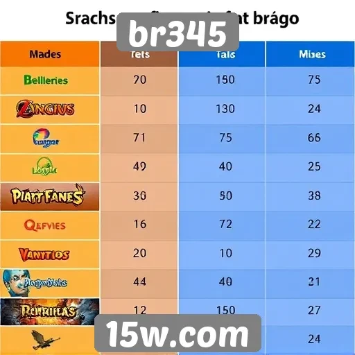 Comparativo de jogos populares disponíveis no br345